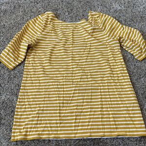 Old Navy Yellow and White Relaxed 3/4 Sleeve Tunic